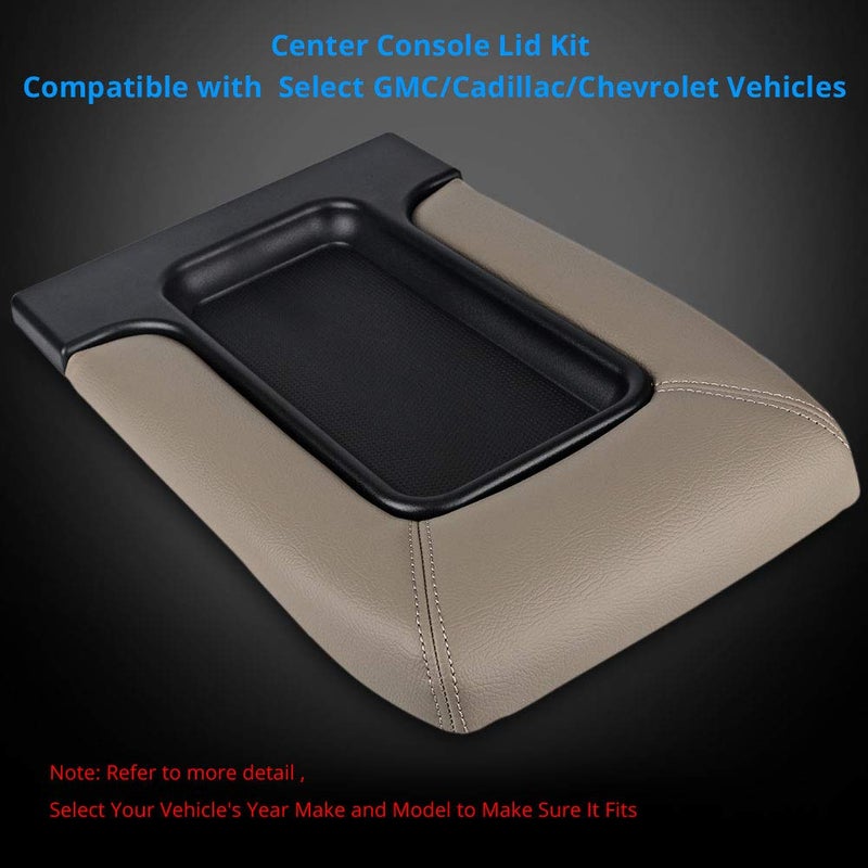 VANJING Center Console Lid Cover Armrest Kit Compatible with Cadillac Chevrolet GMC Pickup Truck Suburban Tahoe Silverado Sierra Yukon XL Replaces 19127364 Tan - Image 3